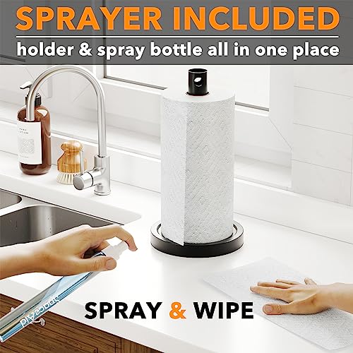 2 in 1 Paper Towel Holder with Spray Bottle