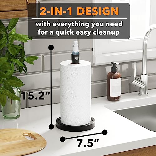 2 in 1 Paper Towel Holder with Spray Bottle